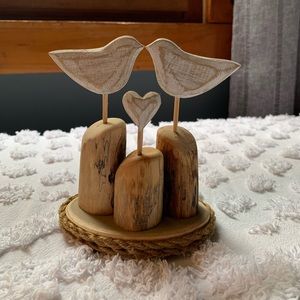 Love Birds Wedding Cake Topper, Bird Cake Topper/ White Wedding/ Wood...